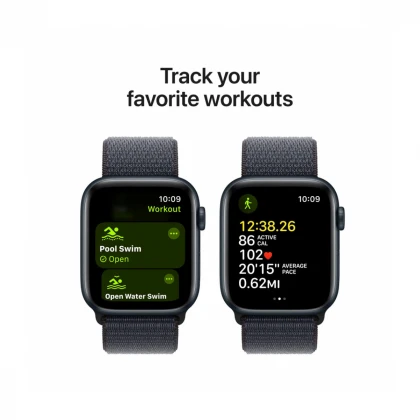 Apple Watch SE GPS 44mm Midnight Aluminium Case with Ink Sport Loop