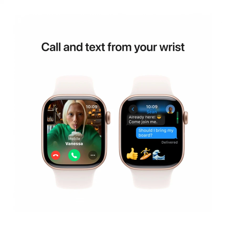 Apple Watch Series 10 GPS 42mm Rose Gold Aluminium Case with Light Blush Sport Band - S/M