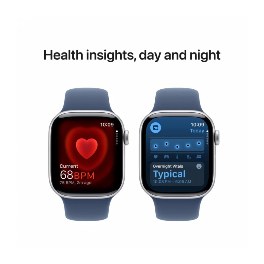 Apple Watch Series 10 GPS 42mm Silver Aluminium Case with Denim Sport Band - M/L