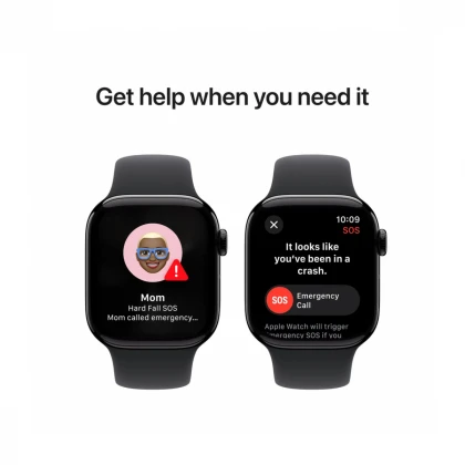 Apple Watch Series 10 GPS 42mm Jet Black Aluminium Case with Black Sport Band - M/L