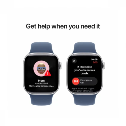 Apple Watch Series 10 GPS 42mm Silver Aluminium Case with Denim Sport Band - M/L