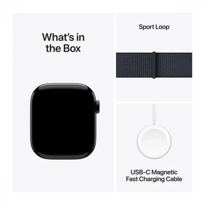 Apple Watch Series 10 GPS 42mm Jet Black Aluminium Case with Ink Sport Loop