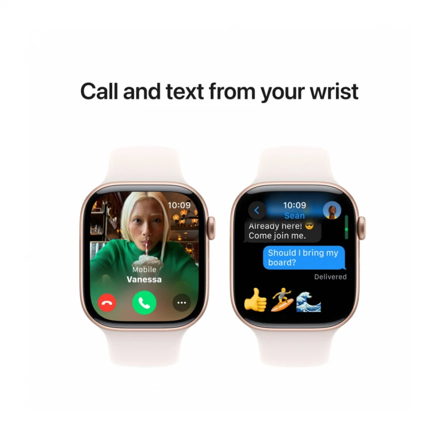 Apple Watch Series 10 GPS 46mm Rose Gold Aluminium Case with Light Blush Sport Band - S/M