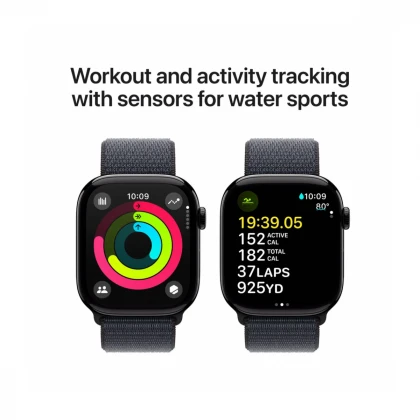 Apple Watch Series 10 GPS 46mm Jet Black Aluminium Case with Ink Sport Loop