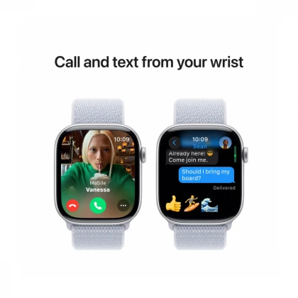 Apple Watch Series 10 GPS 46mm Silver Aluminium Case with Blue Cloud Sport Loop