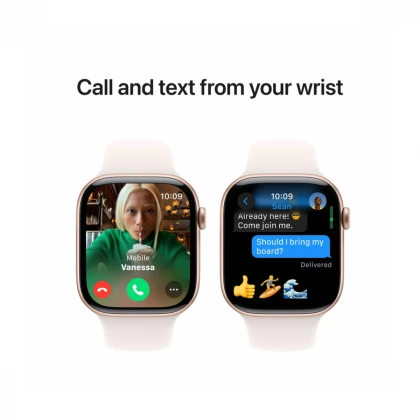 Apple Watch Series 10 GPS 46mm Rose Gold Aluminium Case with Light Blush Sport Band - S/M