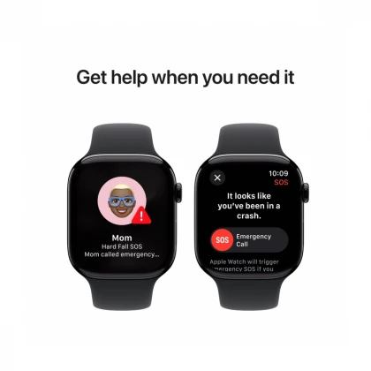 Apple Watch Series 10 GPS 46mm Jet Black Aluminium Case with Black Sport Band - M/L