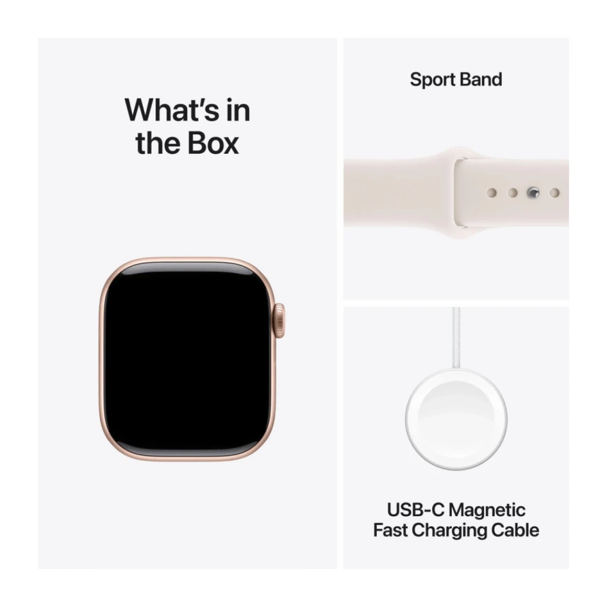Apple Watch Series 11 GPS 42mm Rose Gold Aluminium Case with Light Blush Sport Band - S/M
