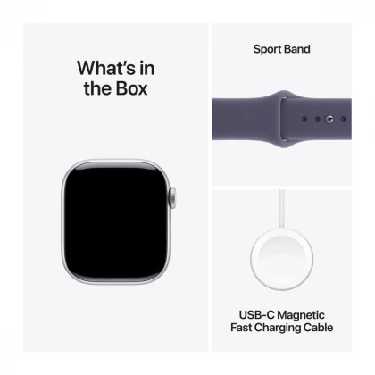Apple Watch Series 11 GPS 42mm Silver Aluminium Case with Purple Fog Sport Band - M/L