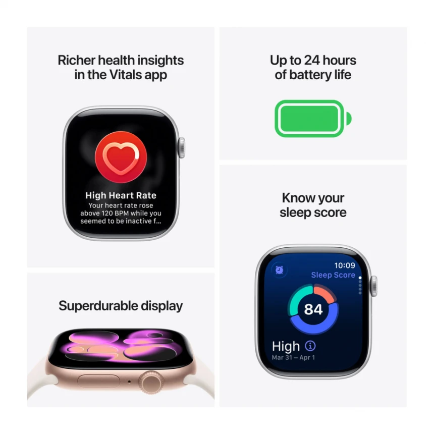 Apple Watch Series 11 GPS 46mm Rose Gold Aluminium Case with Light Blush Sport Band - M/L