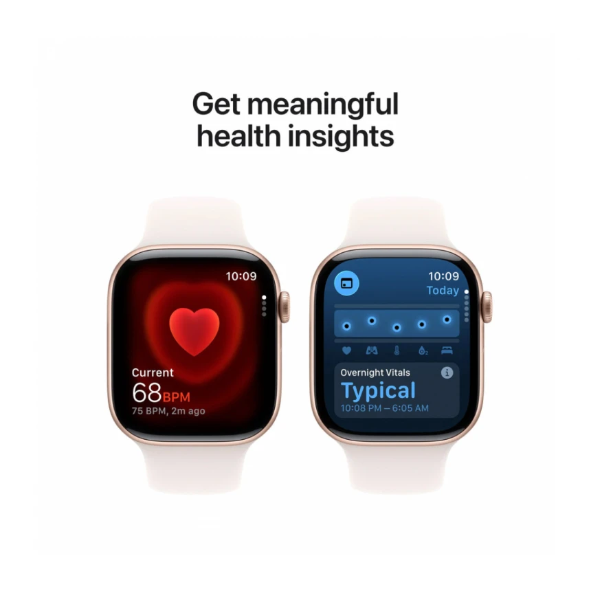 Apple Watch Series 11 GPS 46mm Rose Gold Aluminium Case with Light Blush Sport Band - S/M