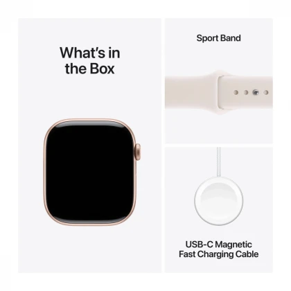 Apple Watch Series 11 GPS 46mm Rose Gold Aluminium Case with Light Blush Sport Band - M/L