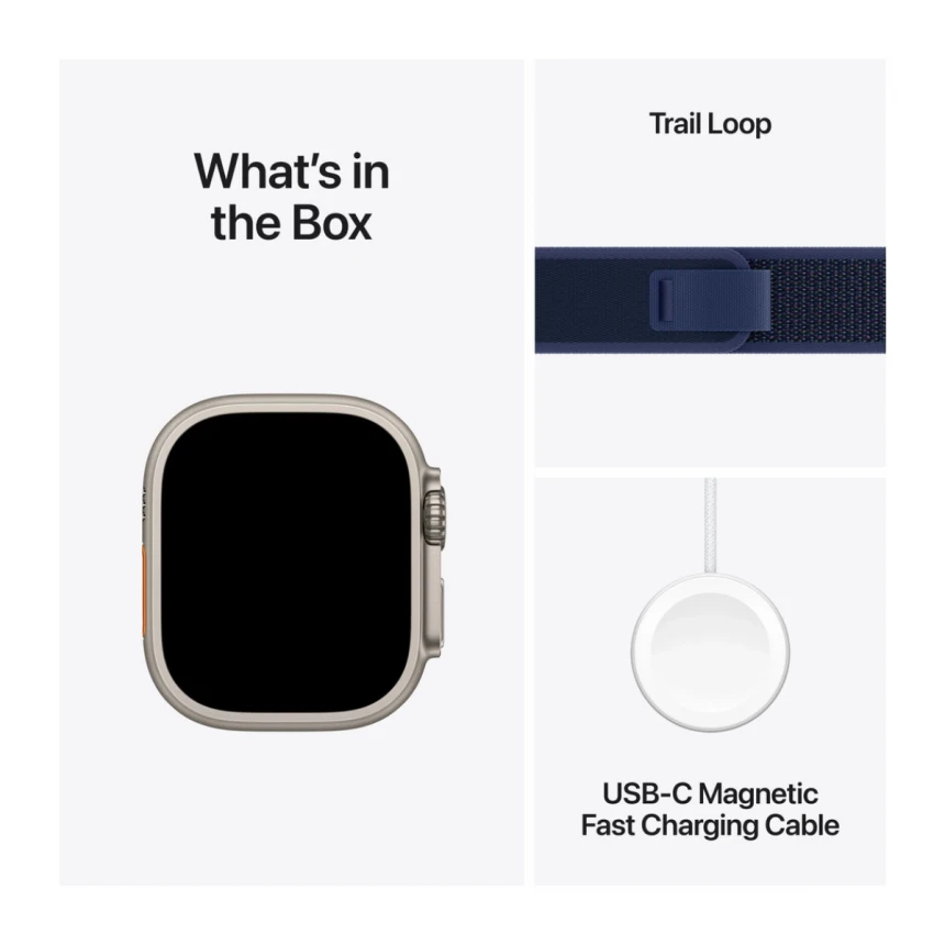 Apple Watch Ultra 2 GPS + Cellular 49mm Natural Titanium Case with Blue Trail Loop - M/L