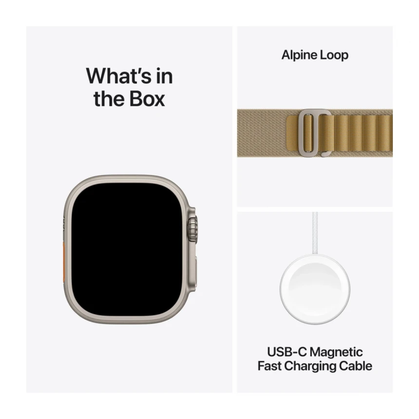 Apple Watch Ultra 2 GPS + Cellular 49mm Natural Titanium Case with Tan Alpine Loop - L