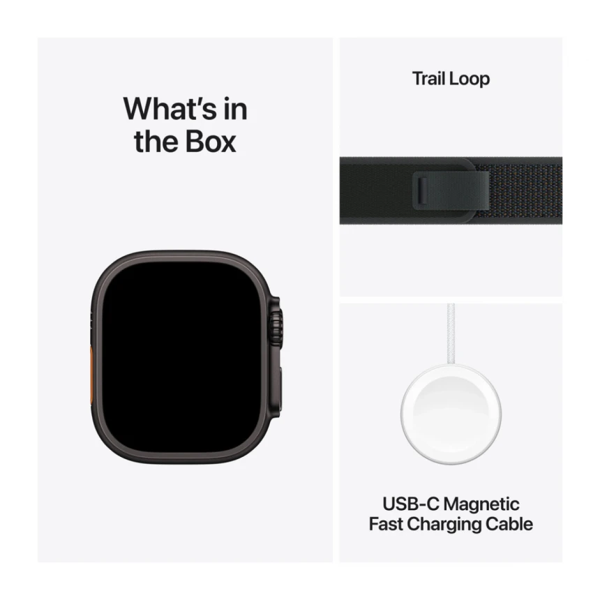Apple Watch Ultra 2 GPS + Cellular 49mm Black Titanium Case with Black Trail Loop - M/L