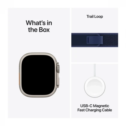 Apple Watch Ultra 2 GPS + Cellular 49mm Natural Titanium Case with Blue Trail Loop - M/L
