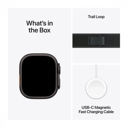 Apple Watch Ultra 2 GPS + Cellular 49mm Black Titanium Case with Black Trail Loop - S/M