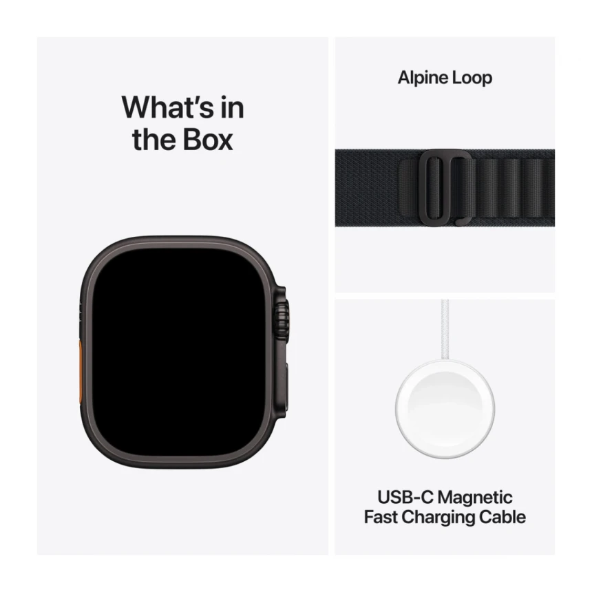 Apple Watch Ultra 3 GPS + Cellular 49mm Black Titanium Case with Black Alpine Loop - Small