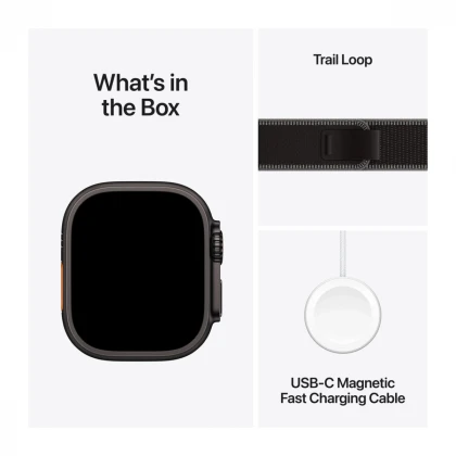Apple Watch Ultra 3 GPS + Cellular 49mm Black Titanium Case with Black/Charcoal Trail Loop - M/L