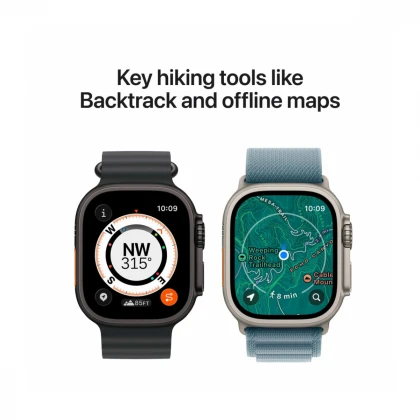 Apple Watch Ultra 3 GPS + Cellular 49mm Natural Titanium Case with Blue/Bright Blue Trail Loop - S/M