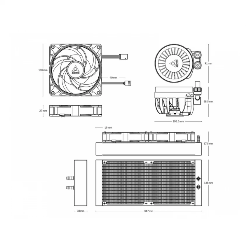 ARCTIC Liquid Freezer III 280 A-RGB Black vodeno hlađenje (ACFRE00143A) 
