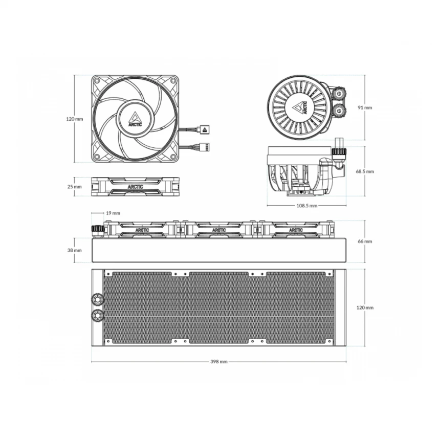 ARCTIC Liquid Freezer III Pro 360 A-RGB White vodeno hlađenje belo (ACFRE00188A) 