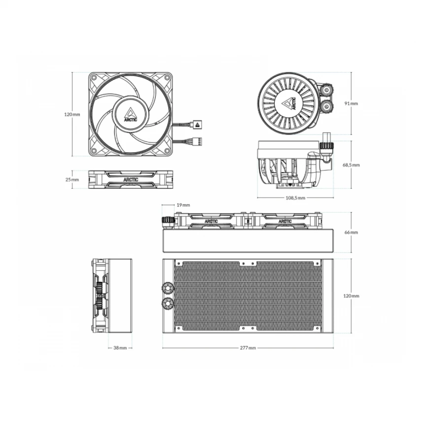 ARCTIC Liquid Freezer III Pro 240 A-RGB White vodeno hlađenje belo (ACFRE00186A) 
