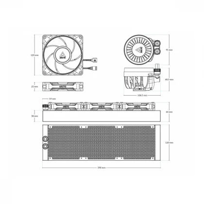 ARCTIC Liquid Freezer III Pro 360 A-RGB White vodeno hlađenje belo (ACFRE00188A) 
