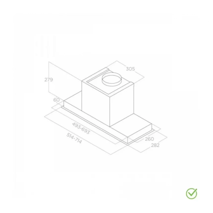 Aspirator HIDDEN 2.0 BL MAT/A/52