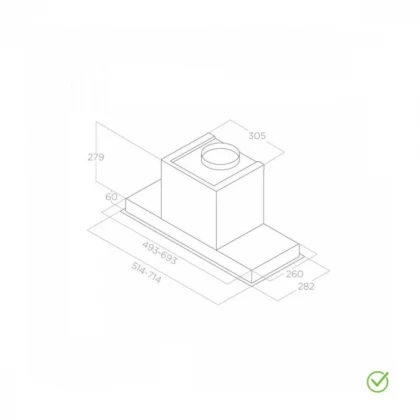 Aspirator HIDDEN 2.0 BL MAT/A/52