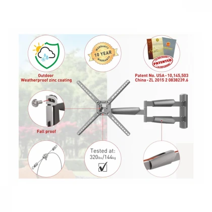 BARKAN BM343XLOD LCD TV zglobni zidni nosač do 65 inča sivi 