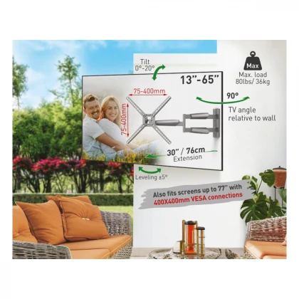 BARKAN BM343XLOD LCD TV zglobni zidni nosač do 65 inča sivi 