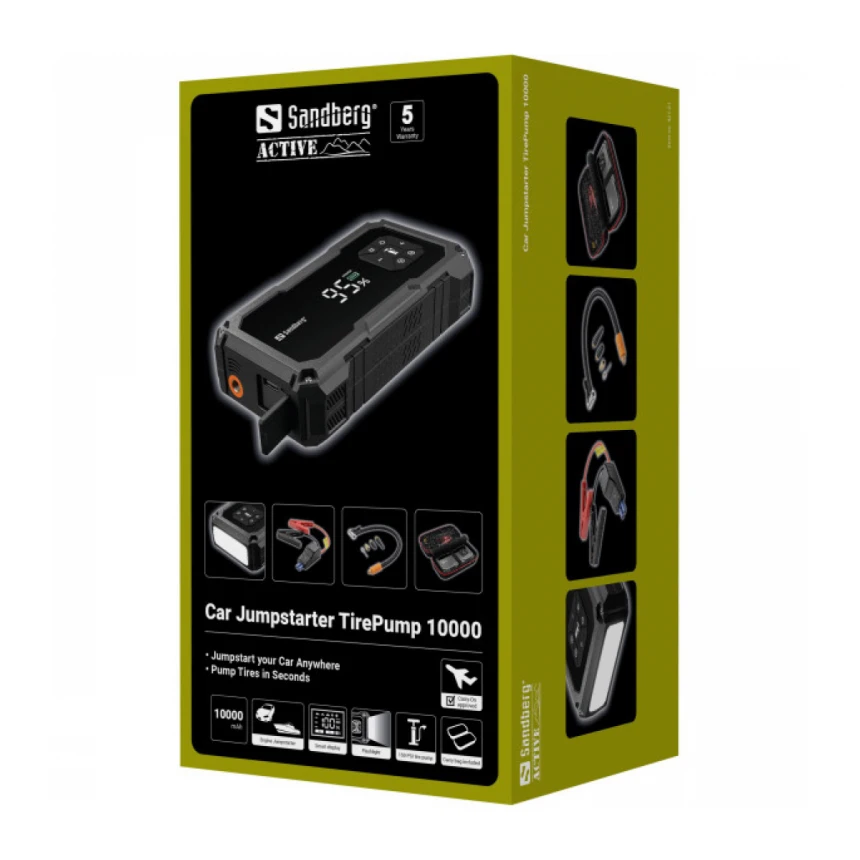Baterijski kompresor/powerbank Sandberg 421-21 Jumpstarter 10000mAh/lampa