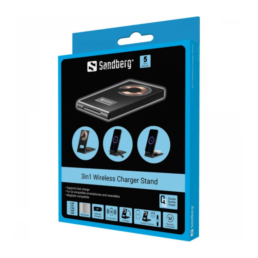 Bežični punjač Sandberg 441-54 3u1 15W/Aluminium/USB-C