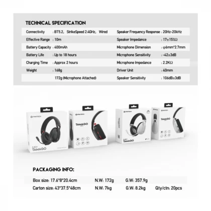 Bluetooth slušalice Fantech WHG01 Tamago Space Edition bele