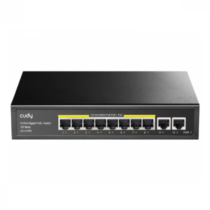CUDY GS1010PE 10-Port Gigabit PoE+ Switch 