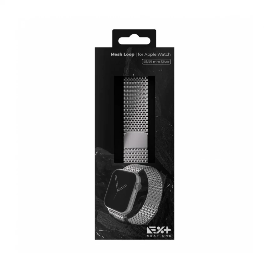 CUREA METALICA MESH NEXT ONE PENTRU APPLE WATCH 45/49MM, Argintiu