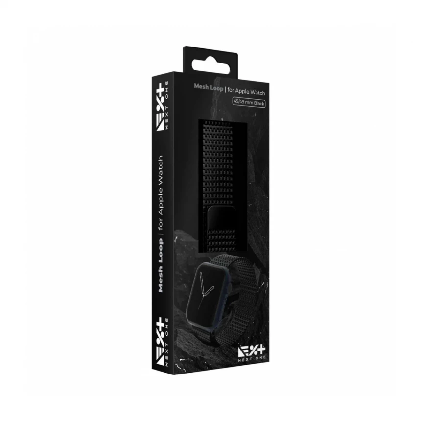 CUREA METALICA MESH NEXT ONE PENTRU APPLE WATCH 45/49MM, Negru
