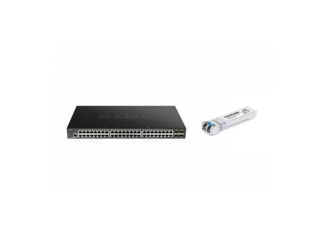 D-Link 48G PoE 370W DGS-1250-52XMP/E Switch + SFP1Gb MM