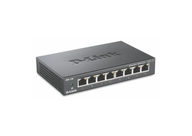 D-Link 8‑Port Gigabit neupravljiv Desktop Switch DGS-108/E