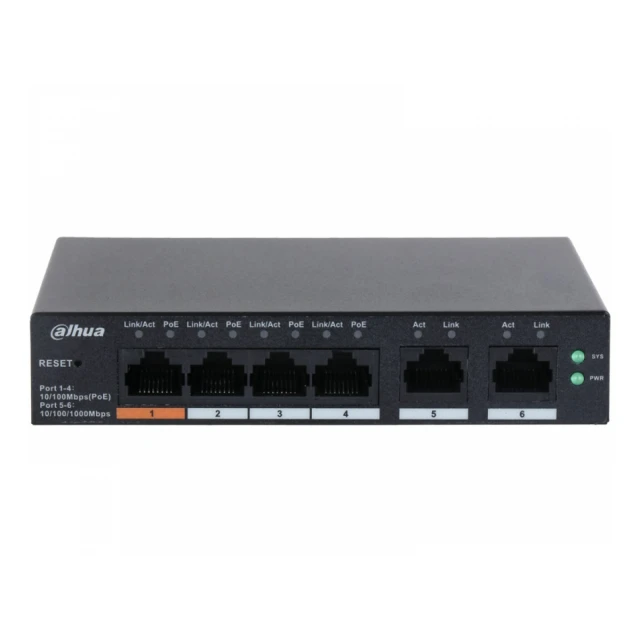 DAHUA CS4006-4ET-60 6-Port Cloud Managed Desktop Switch with 4-Port PoE 