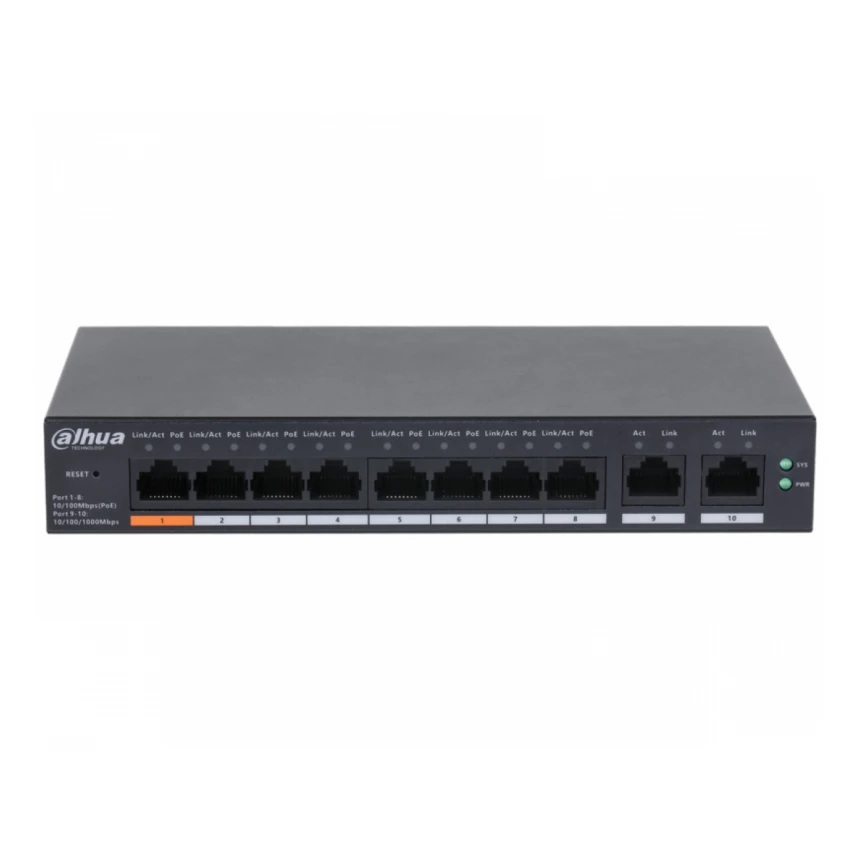 DAHUA CS4010-8ET-60 10-Port Cloud Managed Desktop Switch with 8-Port PoE 
