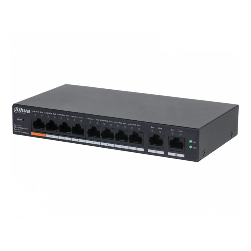 DAHUA CS4010-8ET-60 10-Port Cloud Managed Desktop Switch with 8-Port PoE 