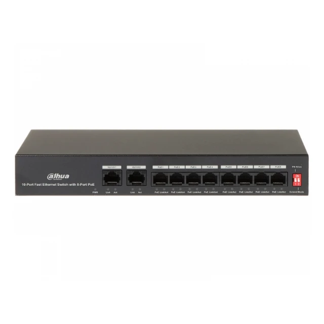 DAHUA PFS3010-8ET-65 10-Port Fast Ethernet Switch with 8-Port PoE 