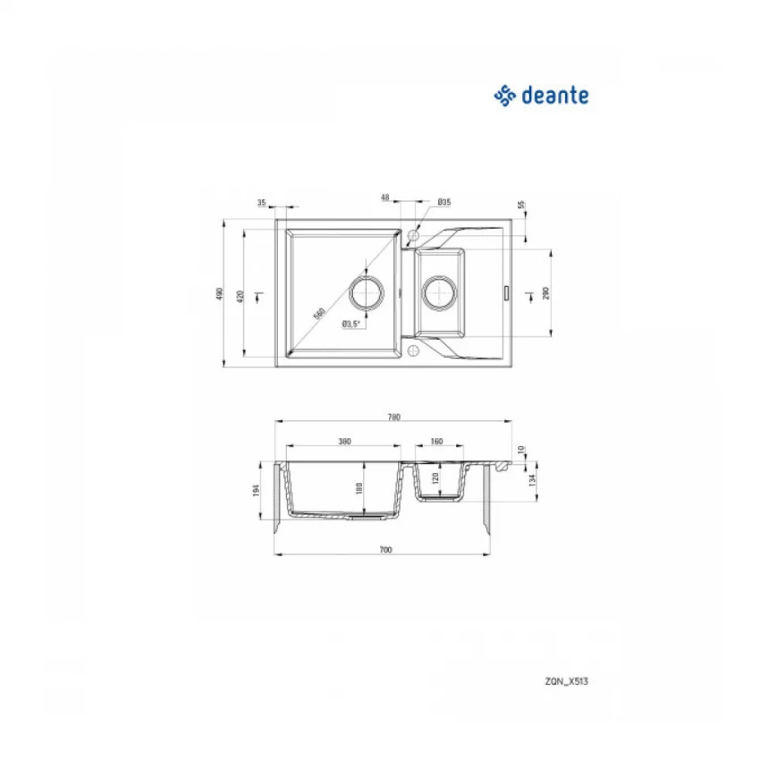 Deante Sudopera Andante 78/GR/0 ZQN 2513