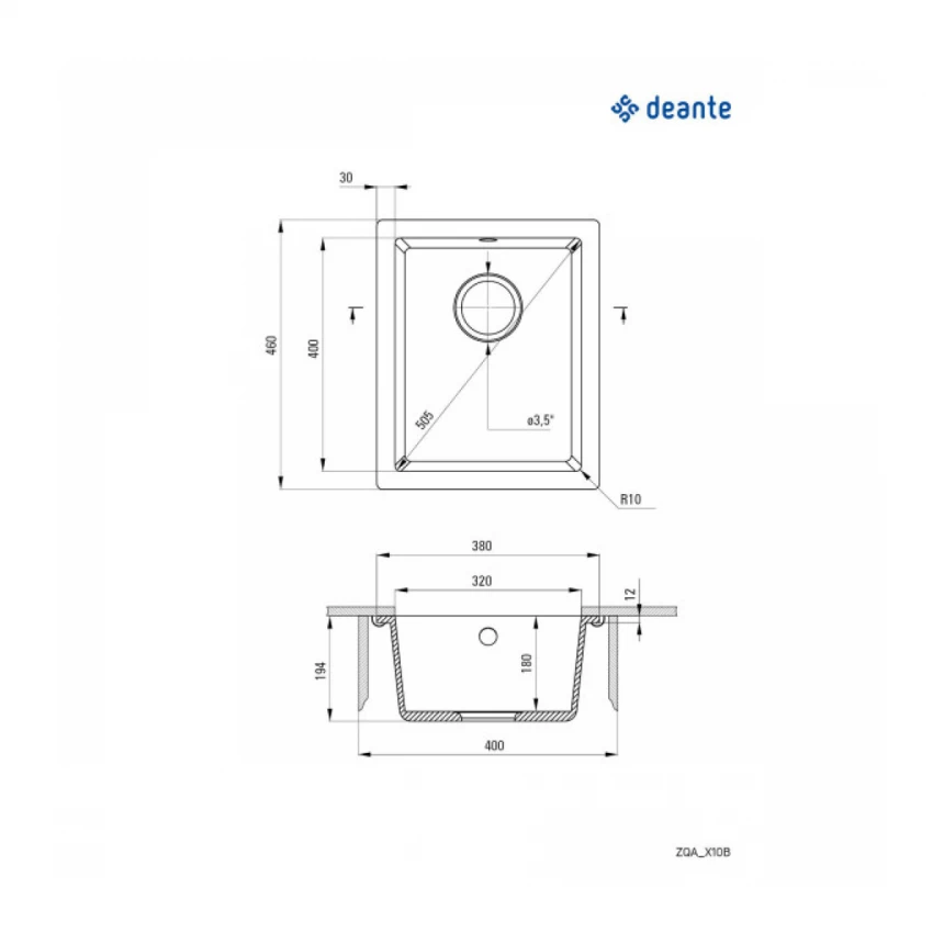 Deante Sudopera Corda Undermount 38/WH ZQA A10B