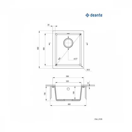 Deante Sudopera Corda Undermount 38/WH ZQA A10B