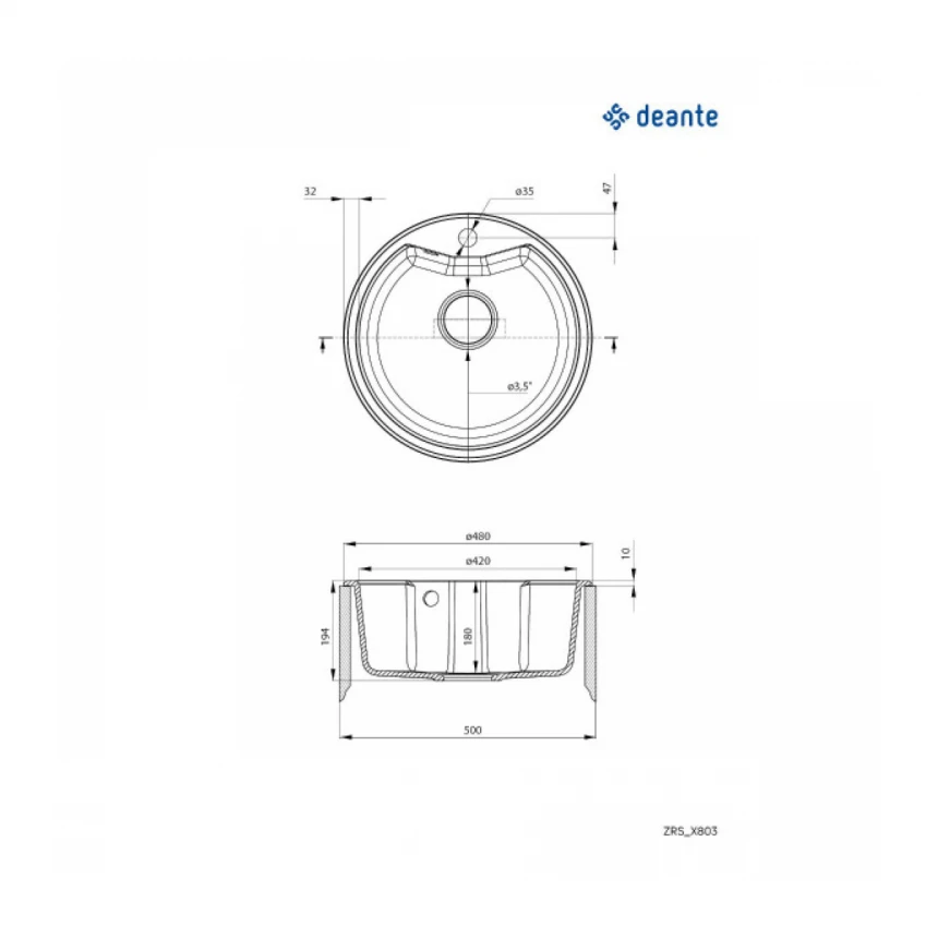 Deante sudopera Solis 48/MGR/2 ZRS S803