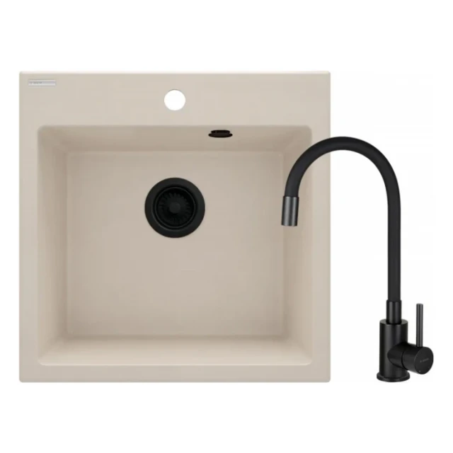 Deante sudopera ZQJN 5103+slavina BOC N72M+crni fiting