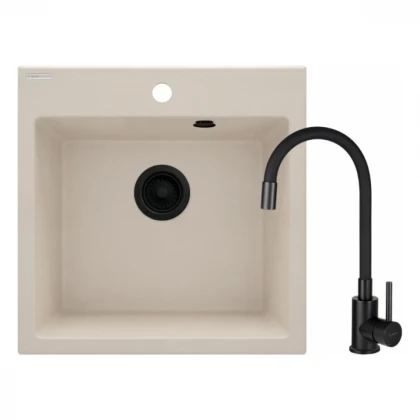 Deante sudopera ZQJN 5103+slavina BOC N72M+crni fiting